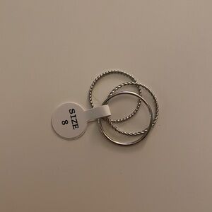 Silver Stacking Rings Set